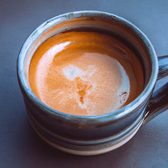 Coffee cup with rich espresso crème caffeine