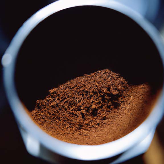Overhead shot of espresso coffee grounds