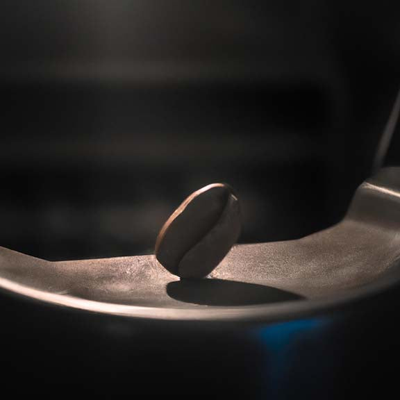 Coffee bean going through Maillard Reaction within coffee roaster