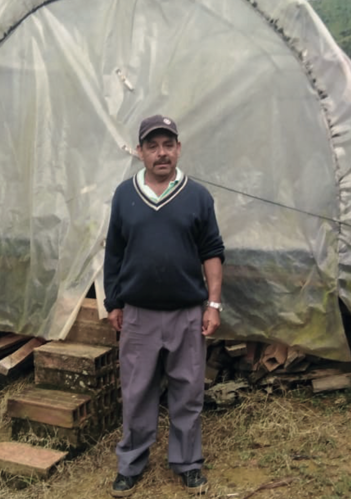 Coffee producer Yenser Urán at El Pencil farm in Urrao, Antioquia, Colombia, home of the Chiroso variety.