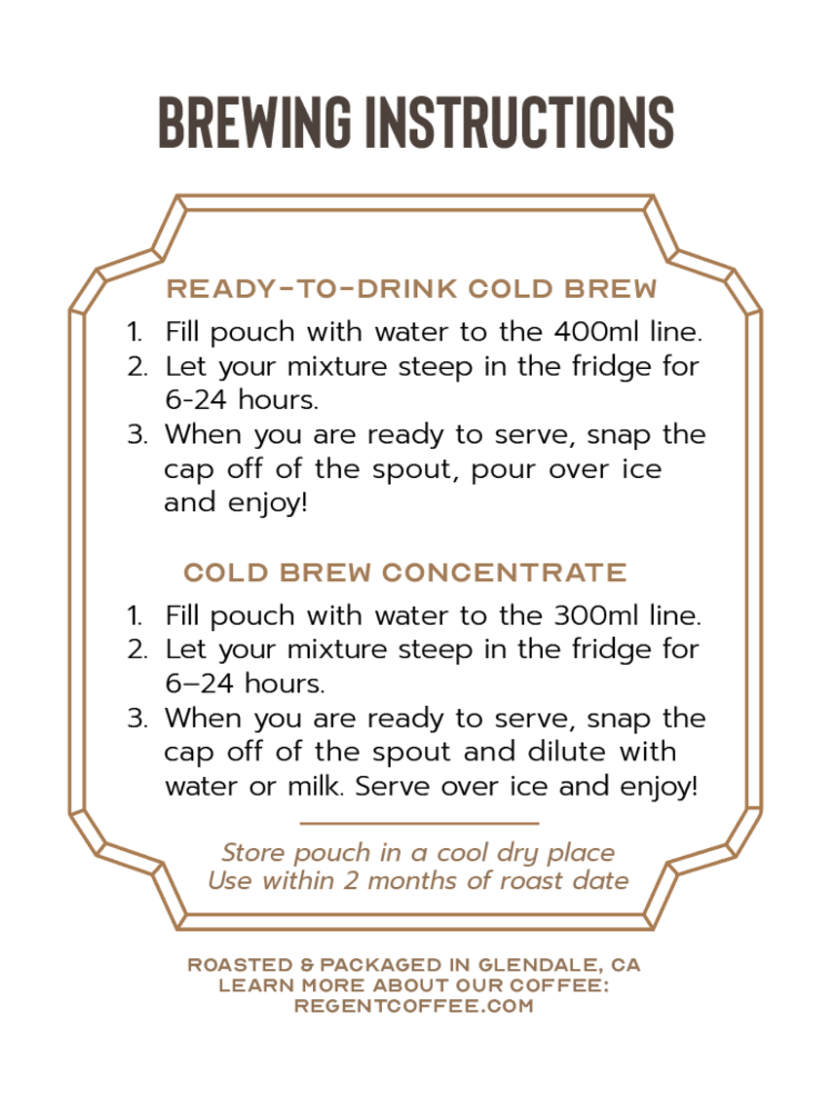 Brewing instructions for cold brew travel pouch - freshly brewed wherever you are