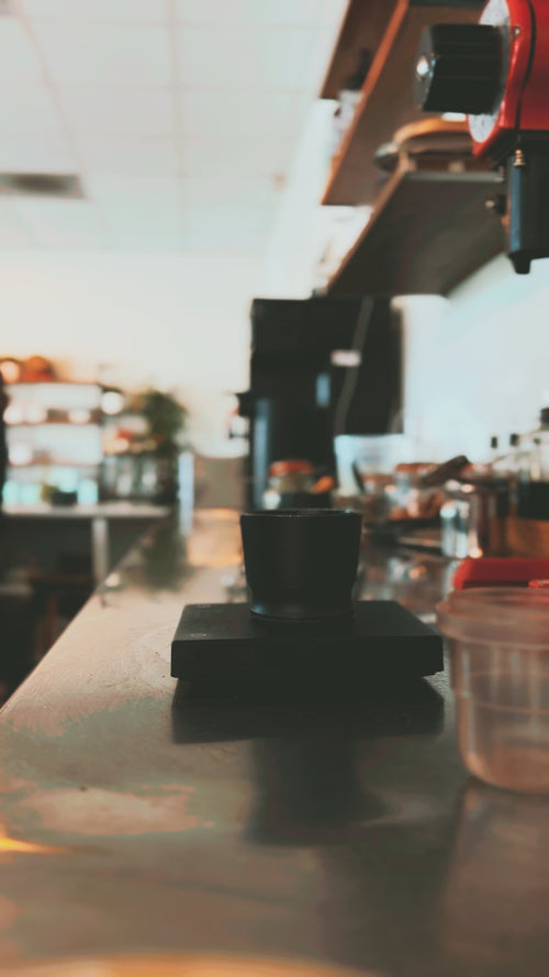 Making coffee with Brezi in action in a coffee shop