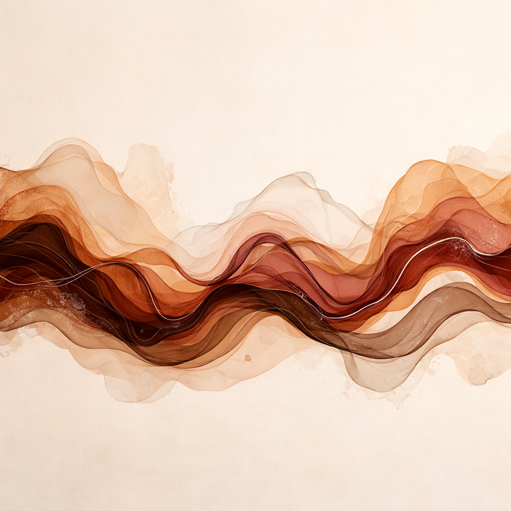 Wavy, multicolored pattern on a beige background