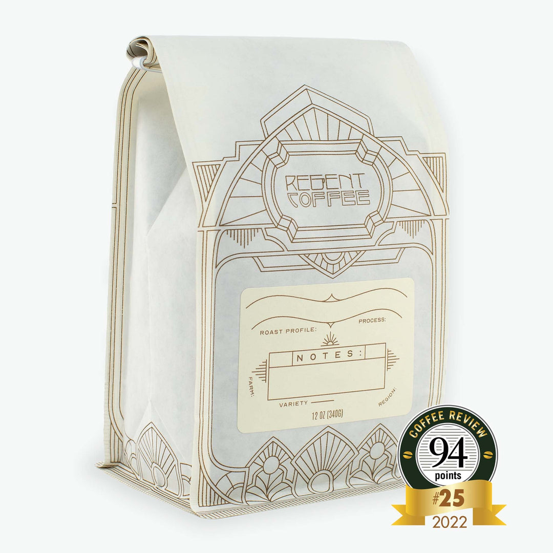 Award winning Burundi washed coffee beans in 12oz compostable bag from Regent Coffee.